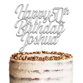 Personalised Happy Birthday Acrylic Cake Topper by KreateSquare | Custom Colour Any Name & Any Age Premium Mirrored Acrylic Finish